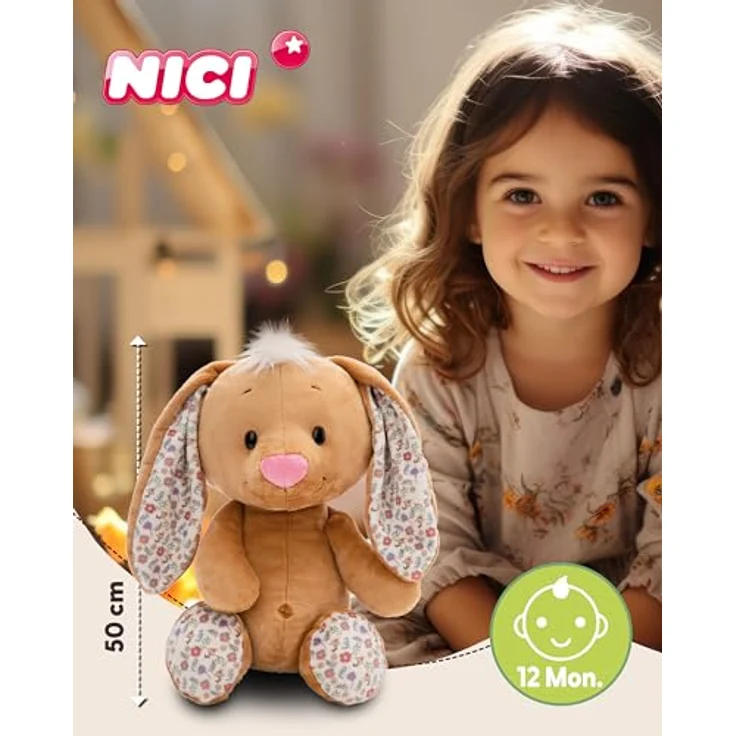 NICI Kuscheltier Hase 50cm beige - Stofftier aus weichem Plüsch, niedliches Plüschtier zum Kuscheln und Spielen, für Kinder & Erwachsene, tolle Geschenkidee – Bild 3