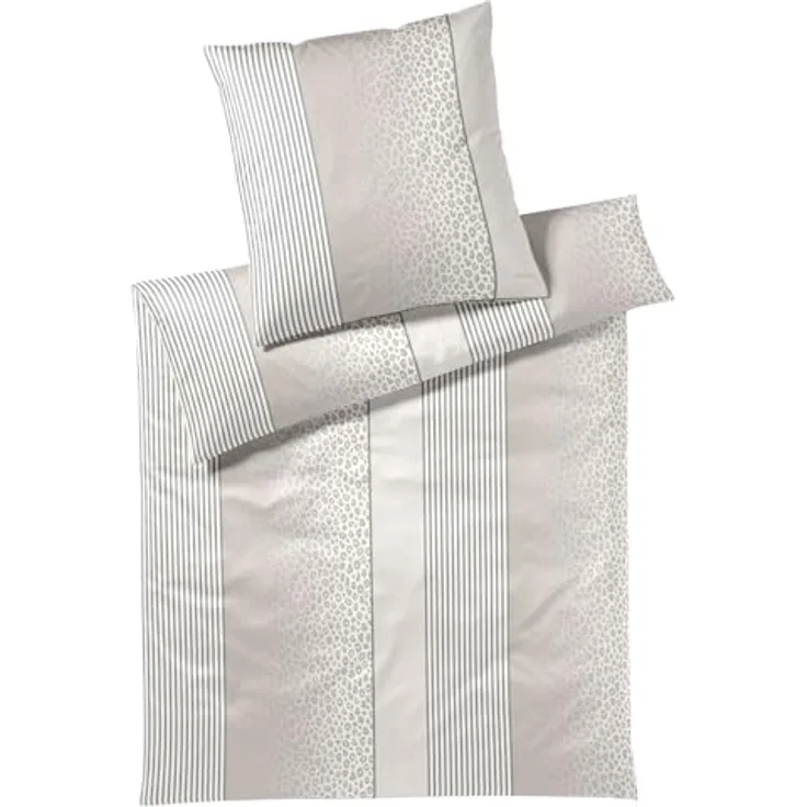 Joop! Bettwäsche Leo Cream, 100% Baumwolle, Mako-Satin, hergestellt in Deutschland, Bettbezug 140 x 200 cm + Kissenbezug 70 x 90 cm