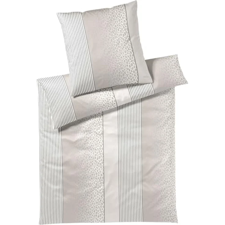 Joop! Bettwäsche Leo Cream, 100% Baumwolle, Mako-Satin, hergestellt in Deutschland, Bettbezug 140 x 200 cm + Kissenbezug 70 x 90 cm – Bild 1
