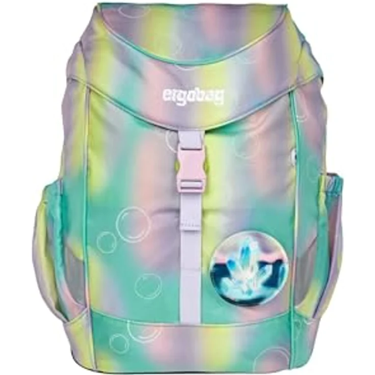 Ergobag Mini Kindergartenrucksack, ergonomische Tasche für A4 Unterlagen, mehrfarbig mit Reflektoren und Fläschchenfach – Bild 1