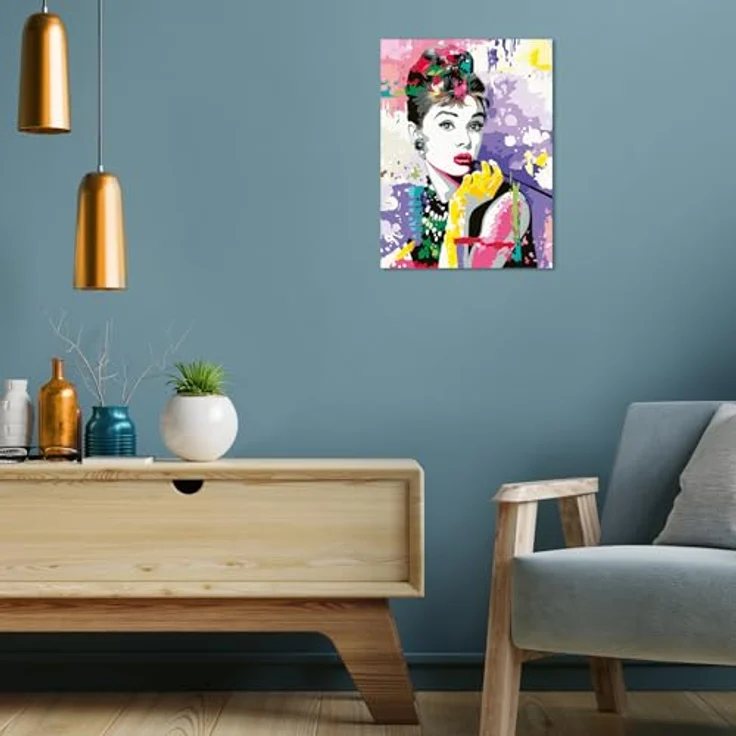 Ravensburger Malen nach Zahlen CreArt, Audrey Hepburn, für Erwachsene, Acrylfarben, Made in Europe – Bild 4