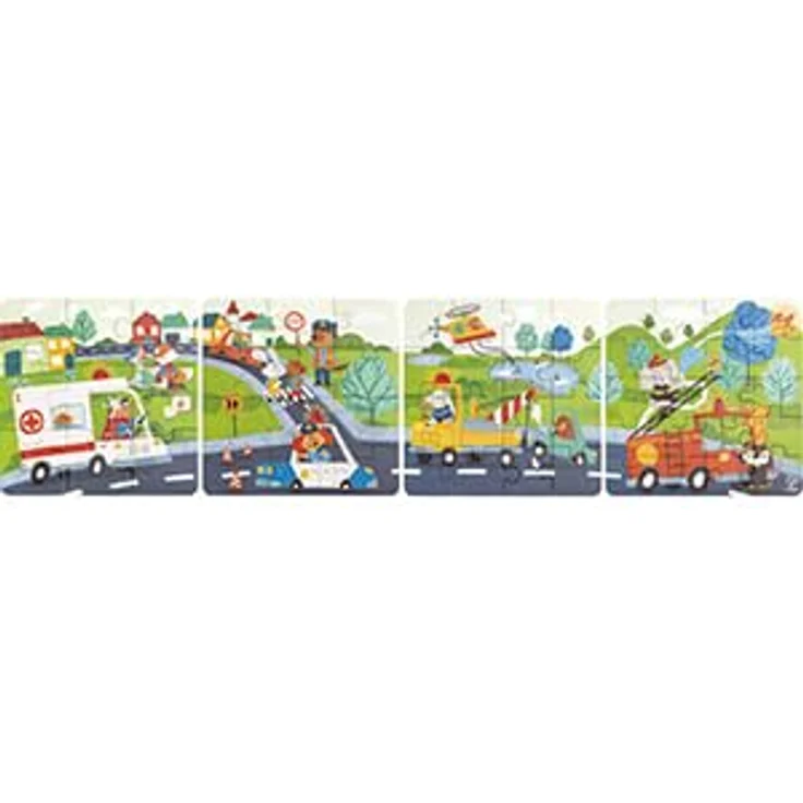 Hape E1639 Puzzle, Mehrfarbig - Förderung der kindlichen Entwicklung durch 4er Set mit Erzählplättchen – Bild 2