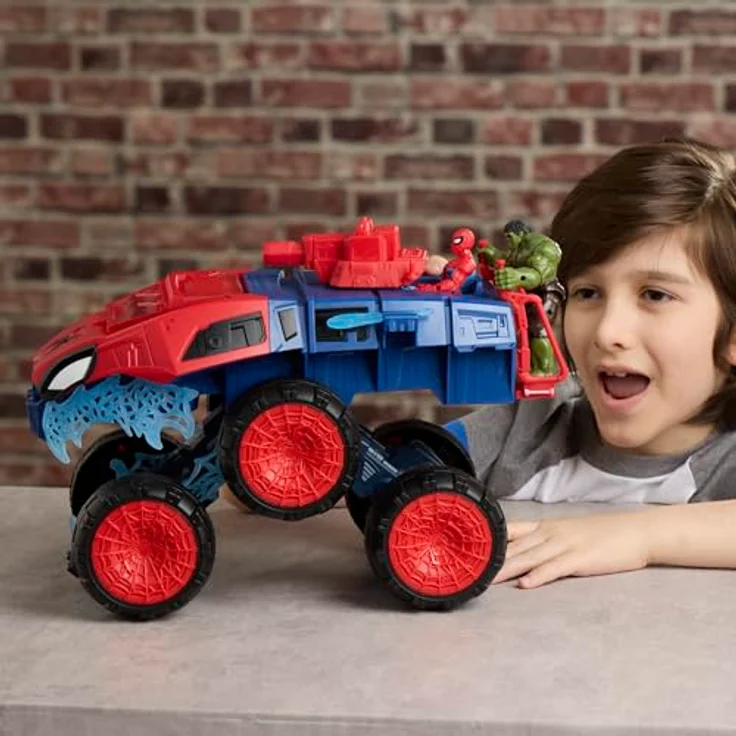 Spider-Man Spider-Man Movie Armored Vehicle, 2-in-1 Super Chompin' Tank mit Projektil-Abschussfunktion und Cockpit für 2 ActionVerse-Figuren – Bild 7