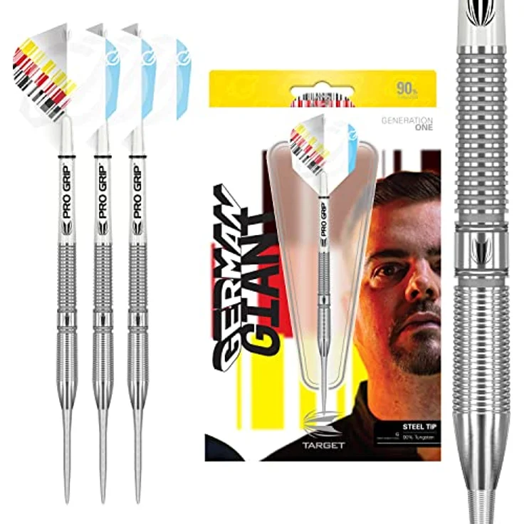 Target Darts Unisex-Adult Gabriel Clemens 90% Wolfram Steeldarts-Set (21Gr) Dartpfeile mit Stahlspitze, silber – Bild 1