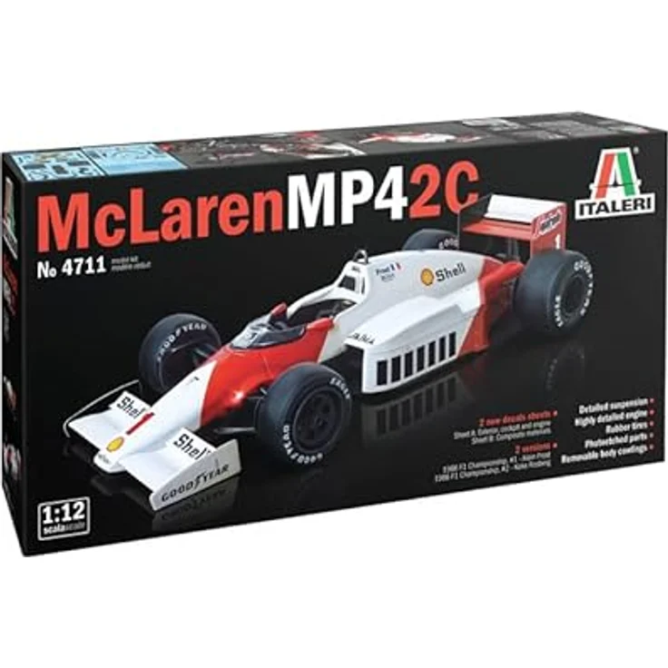 Italeri 4711S 1:12 Mc Laren MP4/2C Prost/Rosberg - Modellbau, Bausatz, Standmodellbau, Basteln, Hobby, Kleben, Plastikbausatz, detailgetreu, Unlackiert – Bild 2