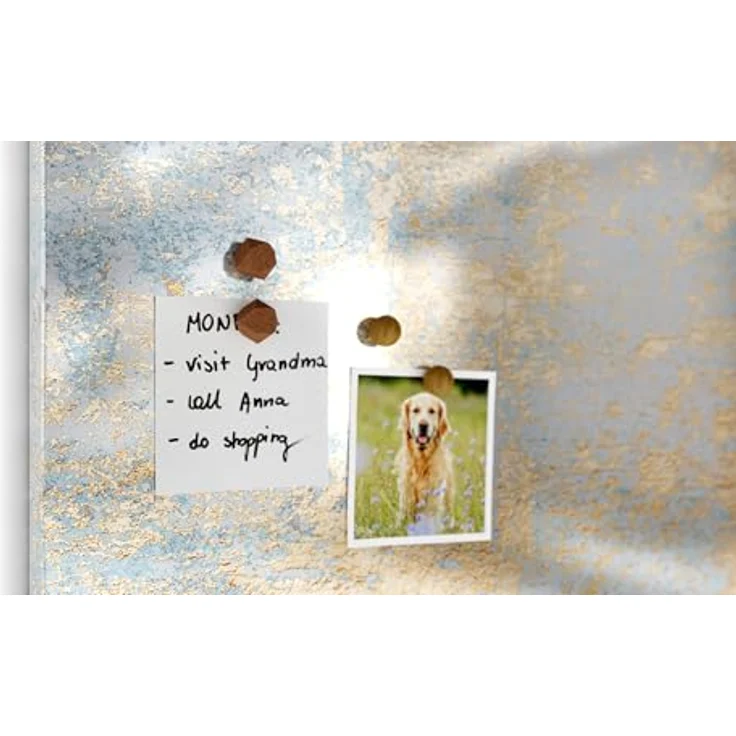 ALLboards Metallische Magnettafel, MetalBoard, abwischbar und 100% magnetisch, GOLDENER BETON – Bild 4