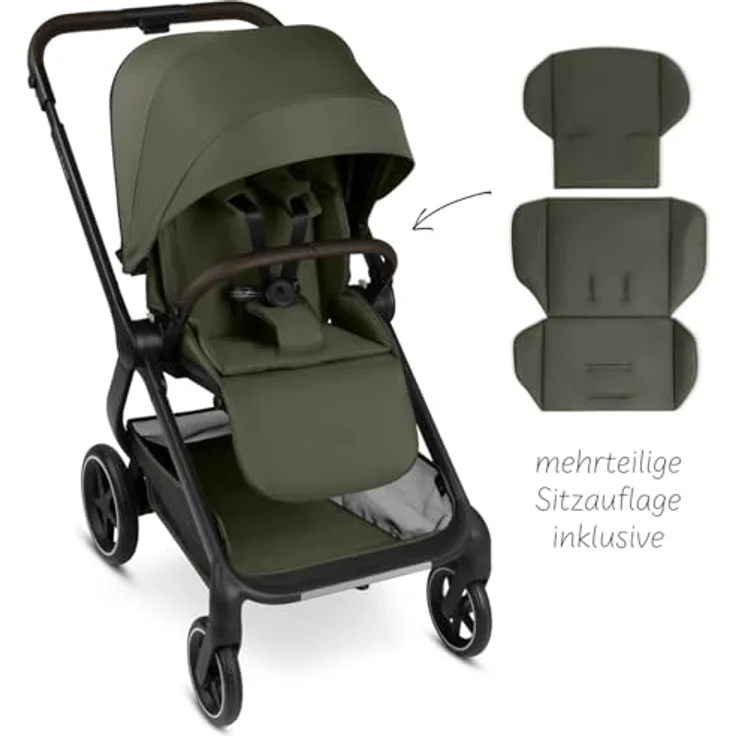 ABC Design City Life 2in1 Kombikinderwagen Set mit Tragewanne, kompakt für die Stadt, robuste Reifen, Farbe Avocado – Bild 8