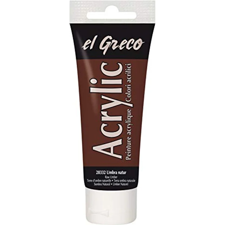 KREUL El Greco Acrylic, 75 ml Tube, hochpigmentierte glänzende Acrylfarbe in umbra natur, buttrig vermalbar für pastose Malerei – Bild 1