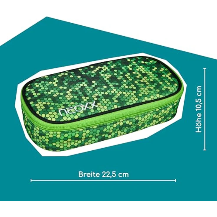 neoxx Schreibgeräteetui Schlamperbox, Jump, Pixel my mind, teilweise aus recyceltem Material, blau – Bild 6