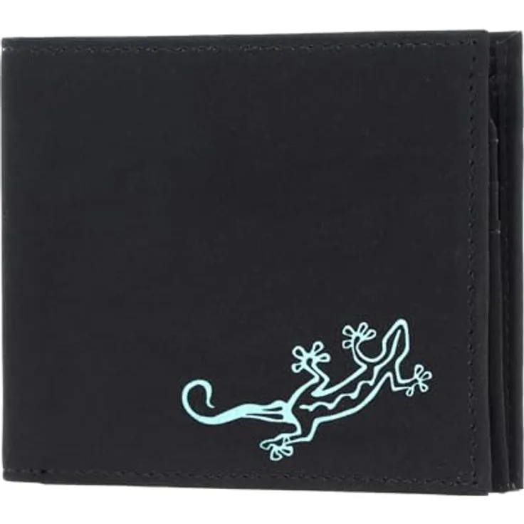 Oxmox Geldbörse New Cryptan RFID Protect Querscheinbörse Lizard Print Cyan Black, Kinderportemonnaie mit strapazierfähigem Design