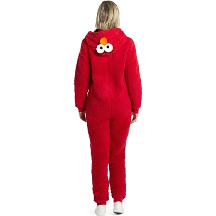 Konjac Sponge OppoSuits: Elmo (XXL), roter Onesie mit Reißverschluss und seitlichen Taschen – Bild 6