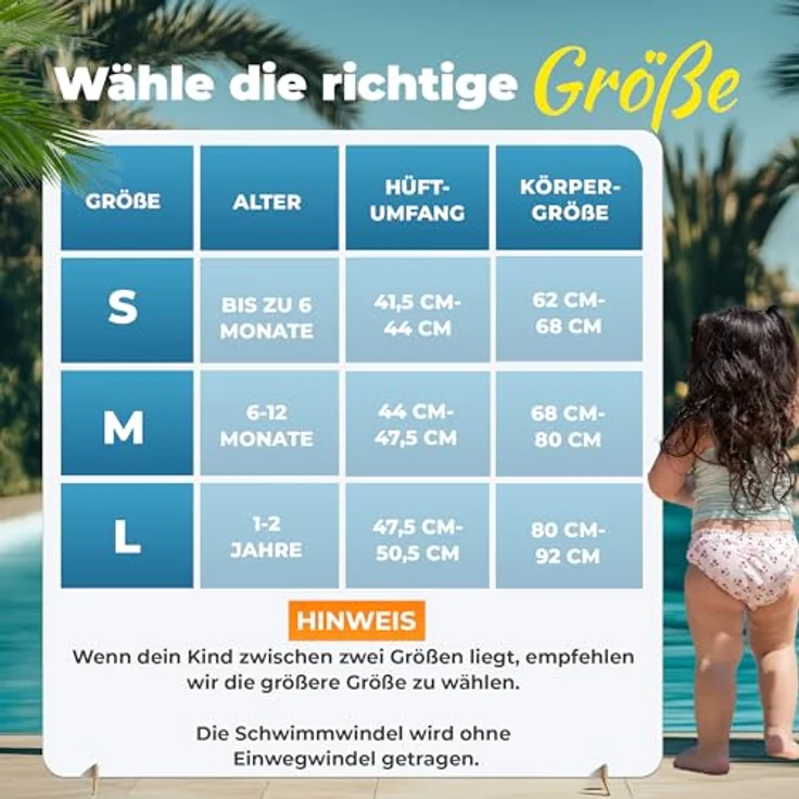KIDVERSE Schwimmwindel Baby Badehose, hautfreundlich, wiederverwendbar & saugstark, inklusive Tragetasche, 1-2 Jahre – Bild 2