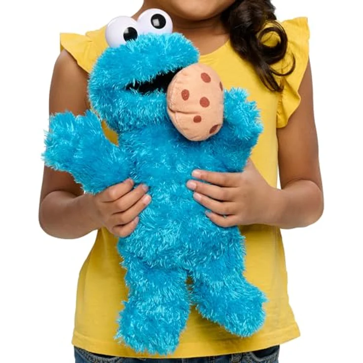 Just Play Ltd. Sesamstrasse - Krümel Monster Plüschfigur, kitzliges Monster mit Mampfgeräuschen, blau – Bild 6