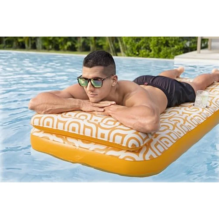 Bestway Luftmatratze Waterproof Deluxe, 183x84 cm, wasserfest, bunt, für Strand und Pool – Bild 3