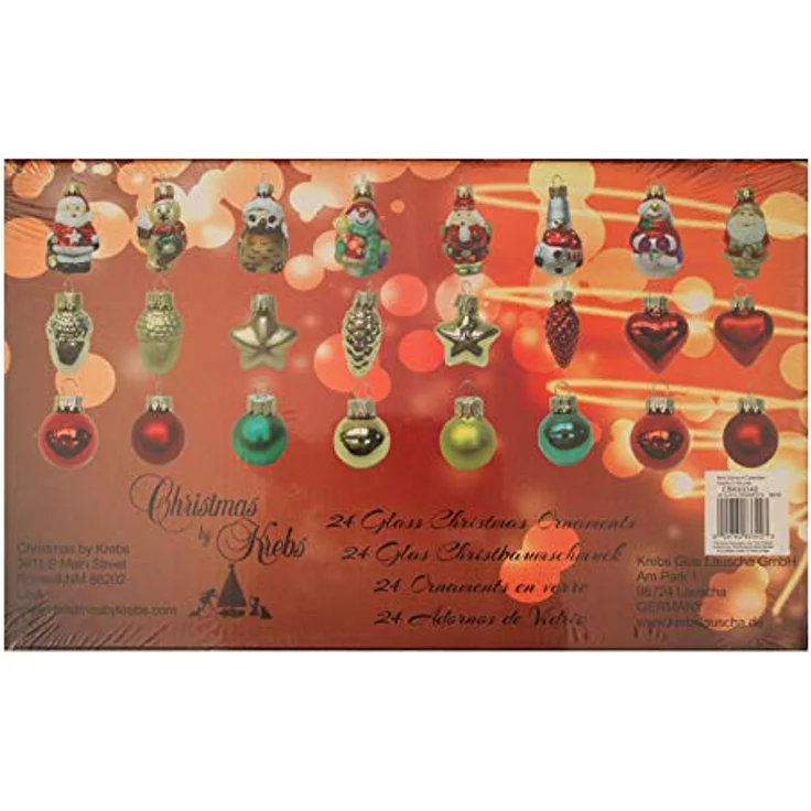 Krebs Glas Lauscha - Adventskalender mit Weihnachtsbaumschmuck - Glasanhänger - Glaskugeln - Glasfiguren (2018) – Bild 2