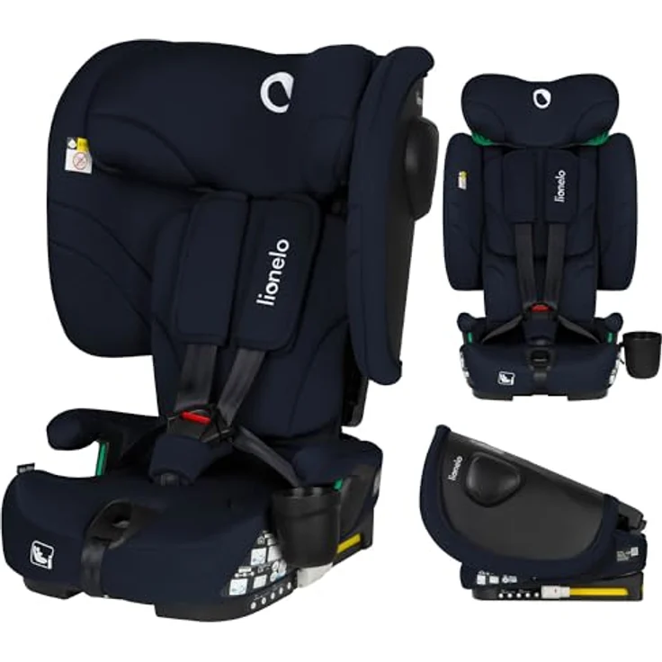 Lionelo Nelly I-Size, Kindersitz mit Isofix, 4 Liegepositionen, 5-Punkt-Gurtsystem, schwarz – Bild 1