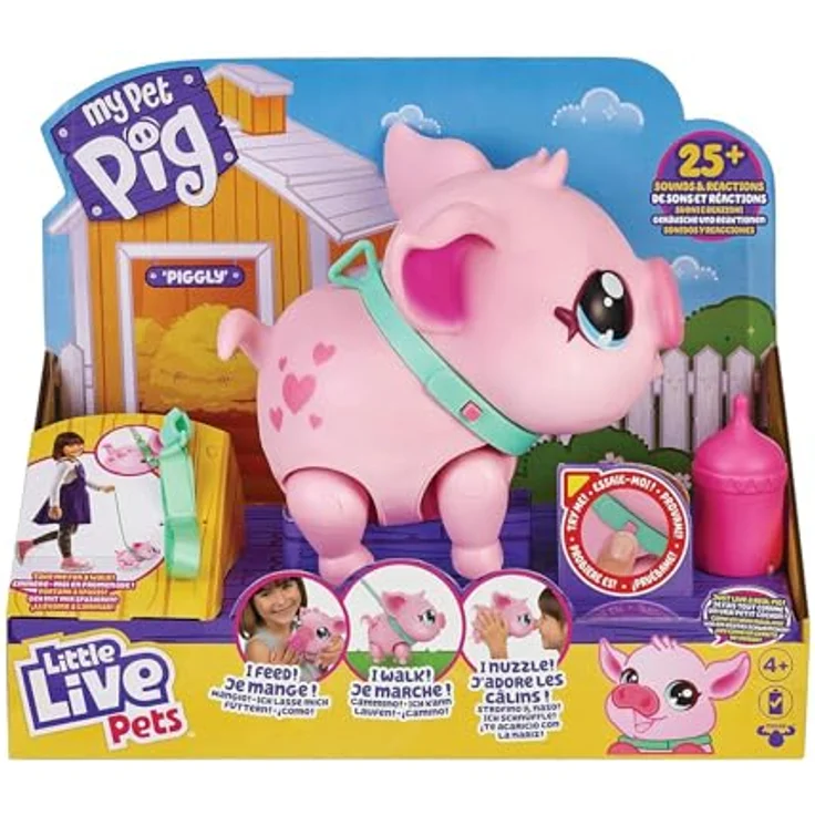 Giochi Preziosi Live - Mein kleines Schwein, interaktives Tier, das läuft, Tanzt und Essen (Famosa LPW0000), LPW00000, Bunt – Bild 3
