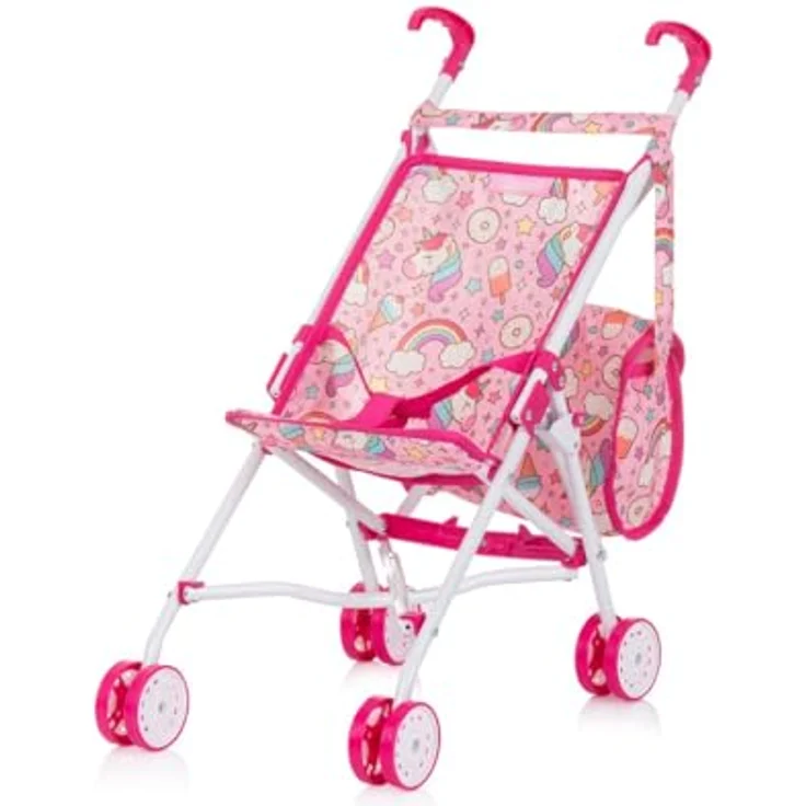 Chipolino Puppen-Zubehör-Set 3in1 Trixy Buggy Hochstuhl Tasche Laufstall faltbar, pink – Bild 3