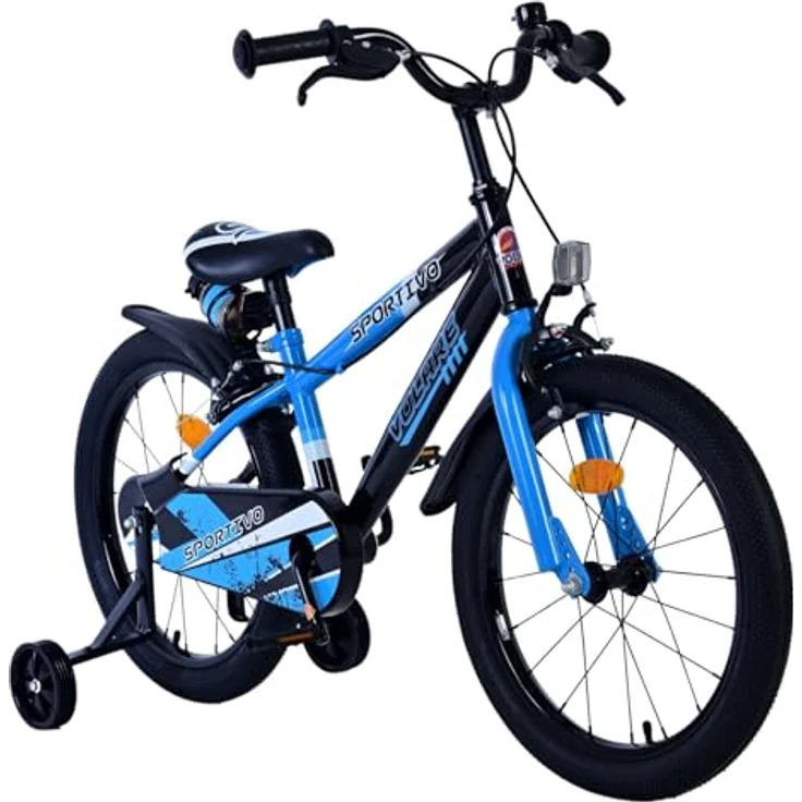 Volare Kinderfahrrad Rocky 18 Zoll für Jungen - Blau Schwarz, Handbremsen, kein Rücktritt, Stahlrahmen – Bild 4