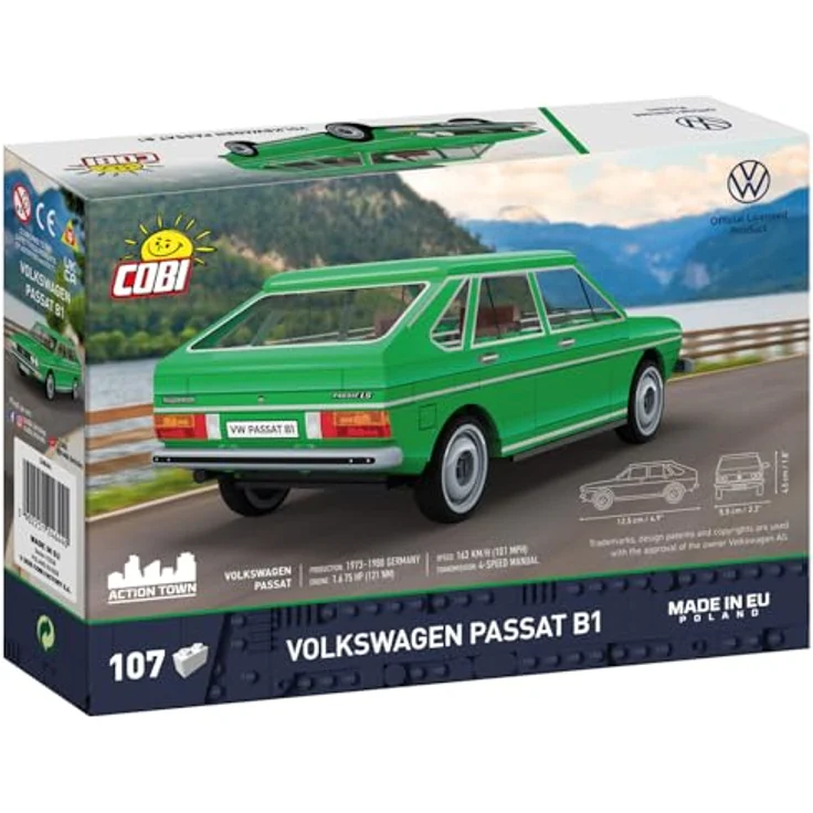 COBI Volkswagen Passat B1 Sedan/Saloon, Modellfahrzeug in Grün, Bausteine made in EU – Bild 4