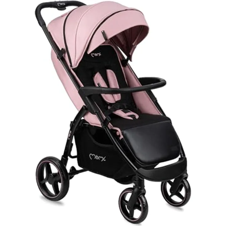 MoMi Kinder-Buggy Miya, Einhand-Faltsystem, große EVA-Räder, XXL-Verdeck, inkl. Zubehör bis 22 kg