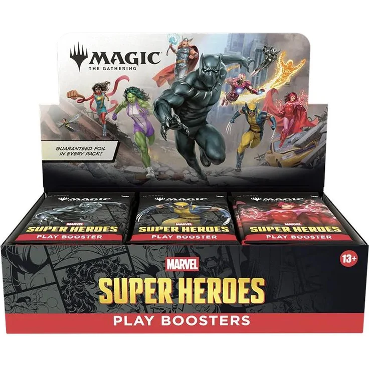 MAGIC Magic The Gathering Marvel Super Heroes Play Booster Display, 30 Booster mit Foil-Karten, Englisch