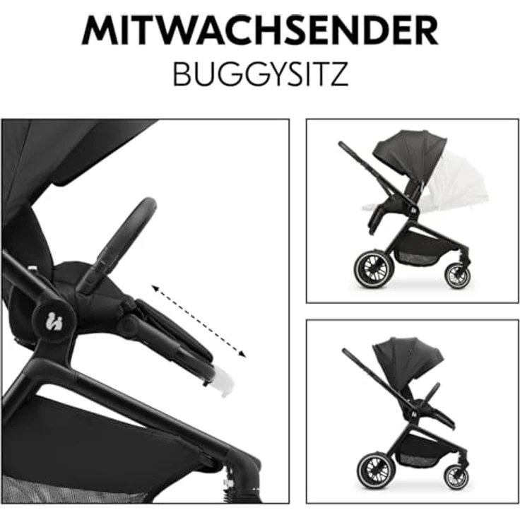 Hauck Kombi-Kinderwagen Move N Care Set - Black, inkl. Babywanne und Sportsitz, mit Gratis Mobilitätsgarantie – Bild 3