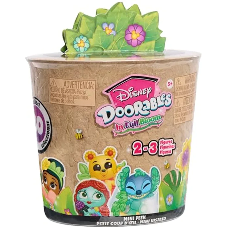 Disney Doorables In Full Bloom Mini Peek, 4-cm Sammelfiguren Set mit floralem Zubehör für Sammler & Kinder ab 5 Jahren von Just Play