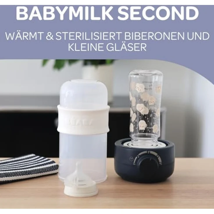 Beaba Flaschenwärmer Babymilk Second Night, parowe Erwärmung für Flaschen und Gläschen, blau – Bild 2