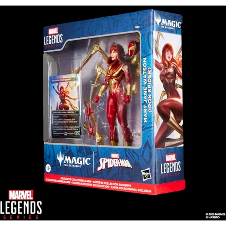 Spiderman Magic: The Gathering Mary Jane Watson (Iron Spider) Sammelfigur, 15 cm mit 7 Accessoires und Foilkarte – Bild 10