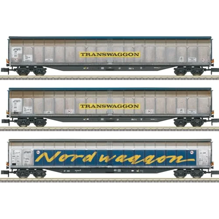 MiniTrix 18297 N 3er Set Großraumschiebewandwagen, DB AG, Ep. V, 'Transwaggon' – Bild 1