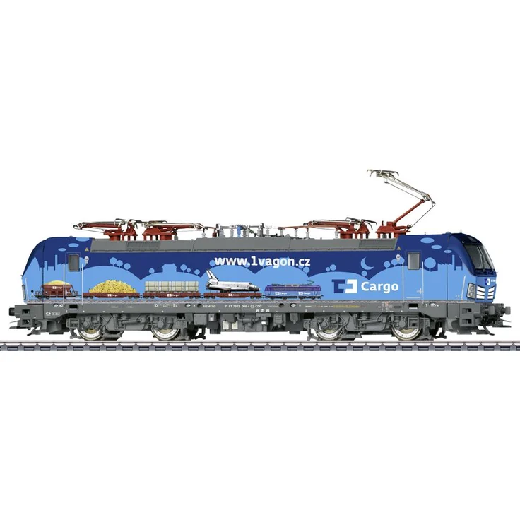 Märklin 39333 H0 E-Lok BR 383 Vectron der CD, mit Digital-Decoder und umfangreichen Geräuschfunktionen, Werbegestaltung #D-Cargo, Länge 21,9 cm – Bild 1