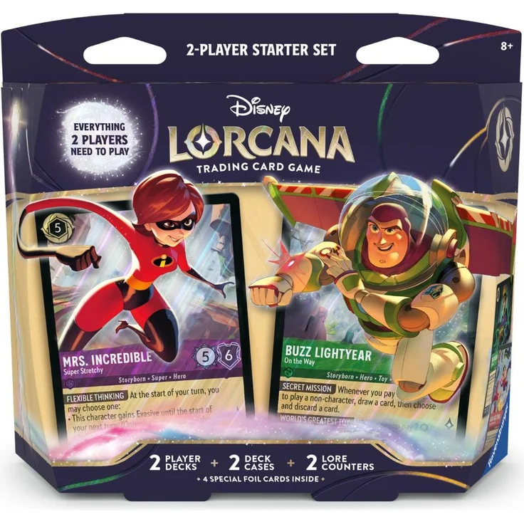 Ravensburger Lorcana Wilds Unknown: 2-Player Starter Set mit 2 spielfertigen 60-Karten-Decks, Disney Charakteren – Bild 1