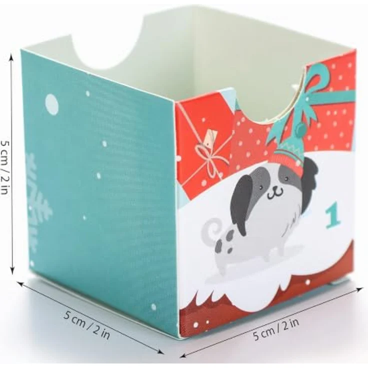 BRUBAKER Hunde Adventskalender zum Befüllen, DIY Weihnachtskalender mit 24 Türchen für Leckerlis und Snacks, Blau – Bild 4