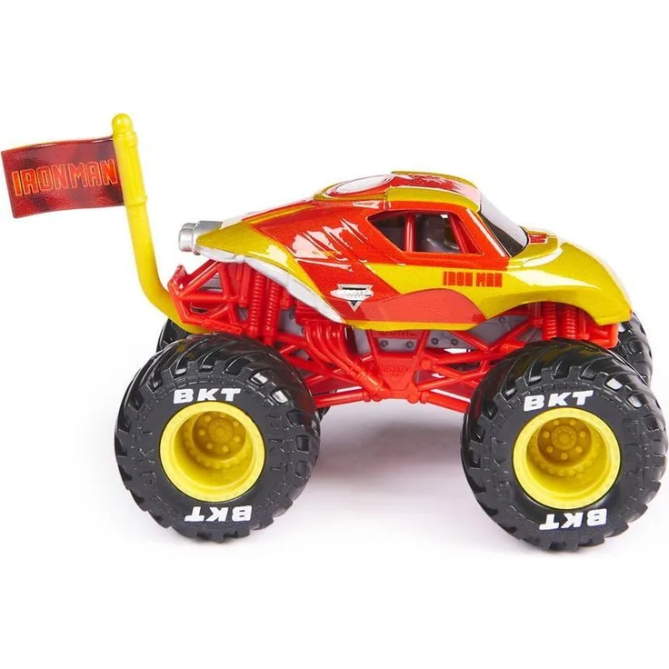 Monster Jam 1:64 Marvel Single Pack - Iron Man, detailreiches Spielzeugauto für Sammler und Fans