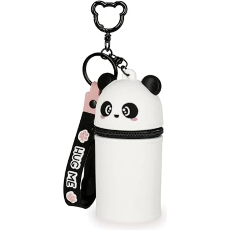 Legami Mini-Geldbörse Kawaii Panda, Silikonetui mit Schlüsselanhänger, Karabinerhaken und Spirale, 5 x 12 x 5 cm – Bild 3