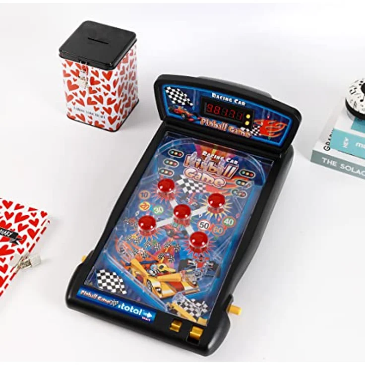 I-TOTAL® Pinball Space Galaxy Game Flipper, Retro-Vintage-Display, batteriebetrieben mit LCD-Bildschirm, 42 x 15 x 17 cm – Bild 2
