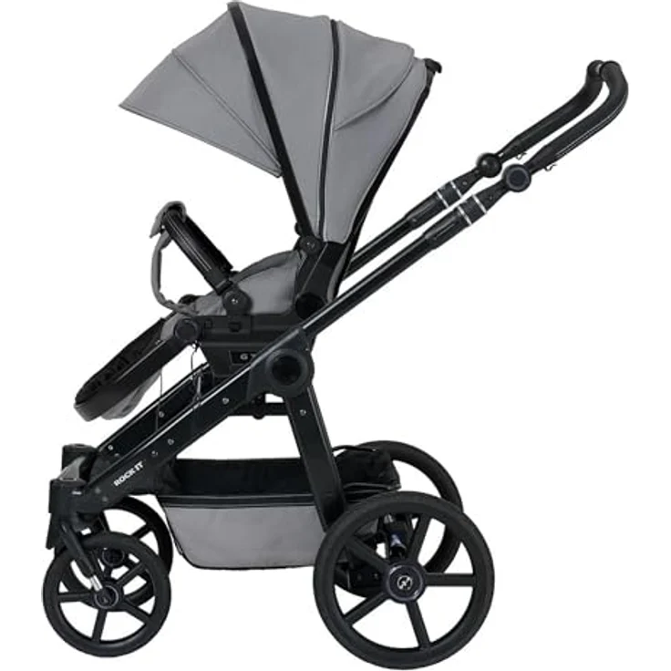 Hartan Kinderwagenset Rock IT Outdoor, Kombikinderwagen, grau, 3-teilig, EN 1888, UV 50+, AZO-frei, Made in Germany, mit Feststellbremse, kugelgelagerten Rädern und 5-Punkte-Gurt – Bild 9