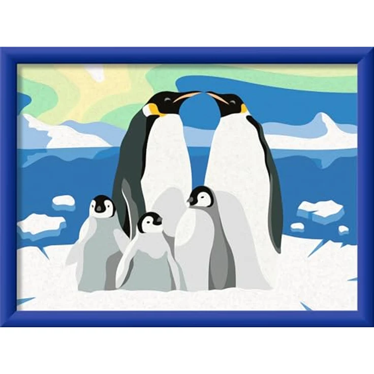Ravensburger Malen nach Zahlen CreArt Pinguin-Familie, 15 Acrylfarben, Made in Europe – Bild 1