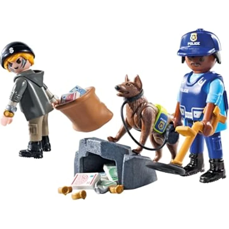 PLAYMOBIL 71731 Spurensuche mit Hund, Action Heroes Set mit Polizisten und Schäferhund – Bild 5