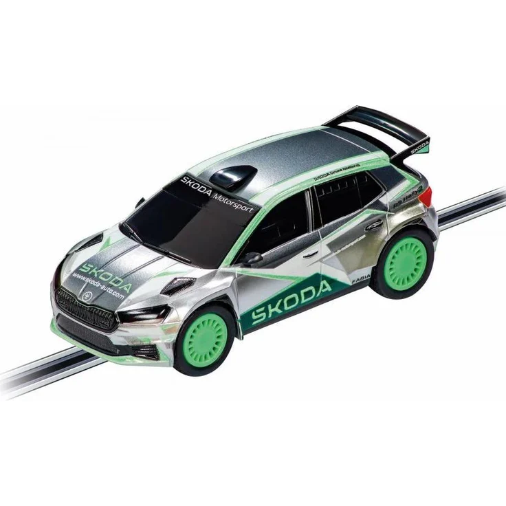 Carrera Auto GO 64270 Škoda Fabia RS Rallye 2, Rennbahn Zubehör mit detaillierter Lackierung und authentischem Rallye-Design – Bild 1