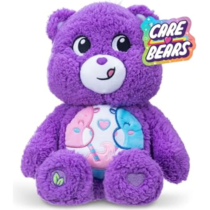 Care Bears Cozy Share Bear, Kuscheltier 35,5 cm aus umweltfreundlichem Sherpa mit Bauchabzeichen – Bild 1