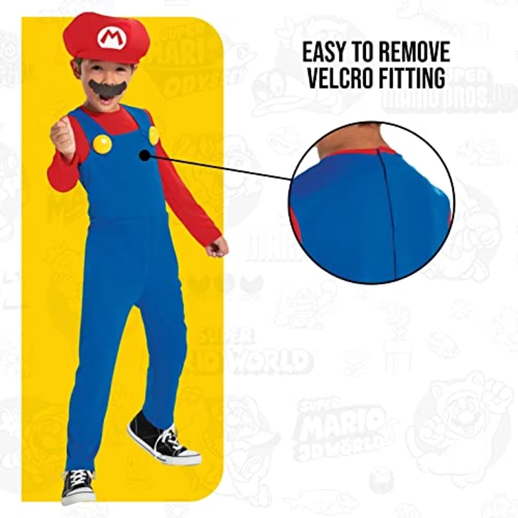 SUPER MARIO Disguise Offizielles Nintendo Kostüm Mario Kart Kostüm Kinder Jungen Faschingskostüme Kinder M - Preisvergleich – Bild 5