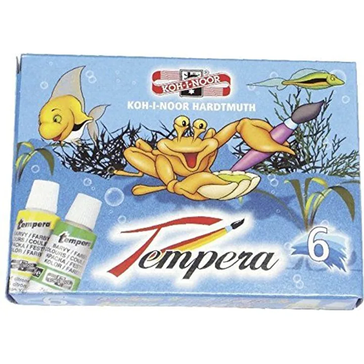 KOH-I-NOOR 162547 Malfarbe Tempera, 6 Tuben à 16 ml, sortierte Farben