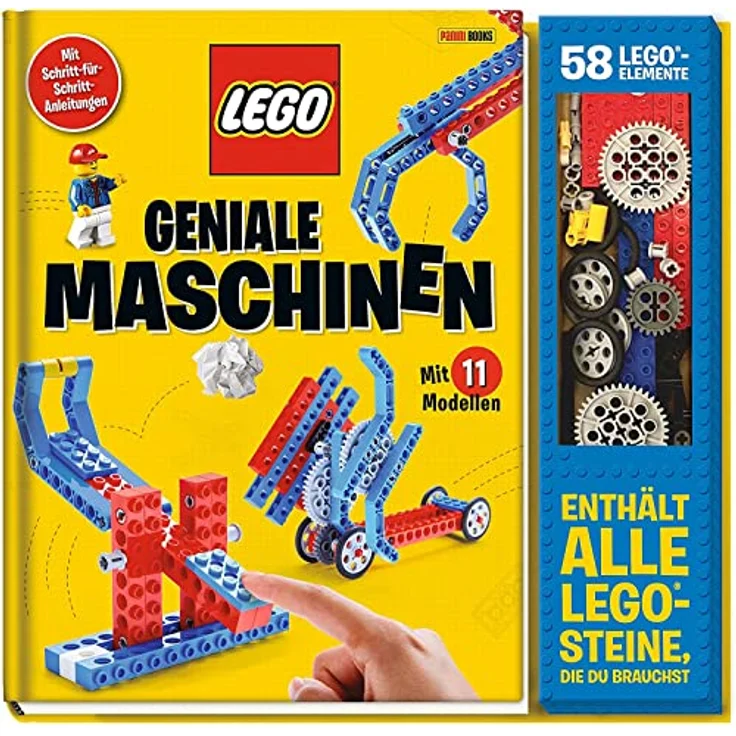 Panini LEGO® Geniale Maschinen, Konstruktionsspielzeug mit 11 Modellen und 58 LEGO-Elementen – Bild 1