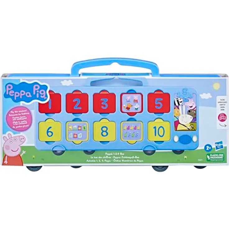 Peppa Pig Spielzeug Peppas Zahlenspaß-Bus, Zählen von 1 bis 10, Kinderspielzeug