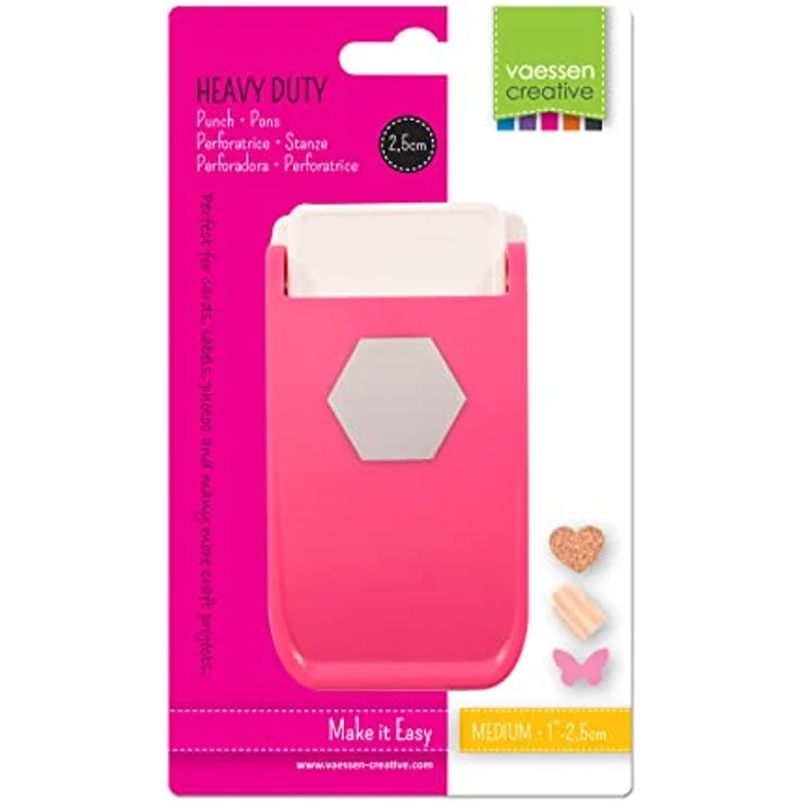 Vaessen Creative Motivstanzer Heavy Duty Sechseck, 2,5 x 2,5 cm, für schwere Papierarten und sündhaft präzises Stanzen – Bild 4
