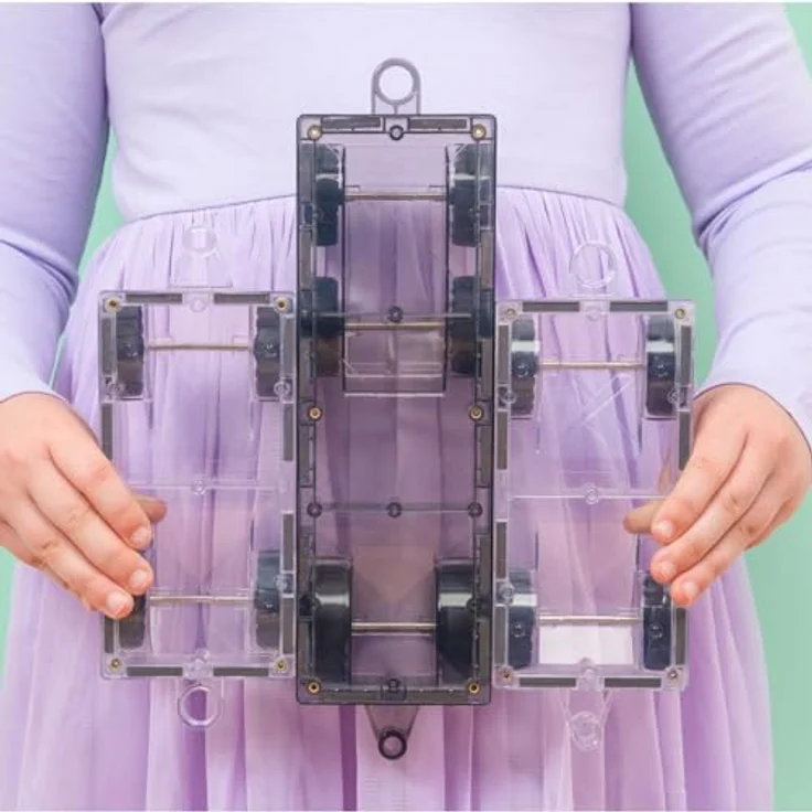 Connetix Magnetische Fliesen Pastell Transportieren Packen, 50 Stück mit Fahrzeugdesign – Bild 5