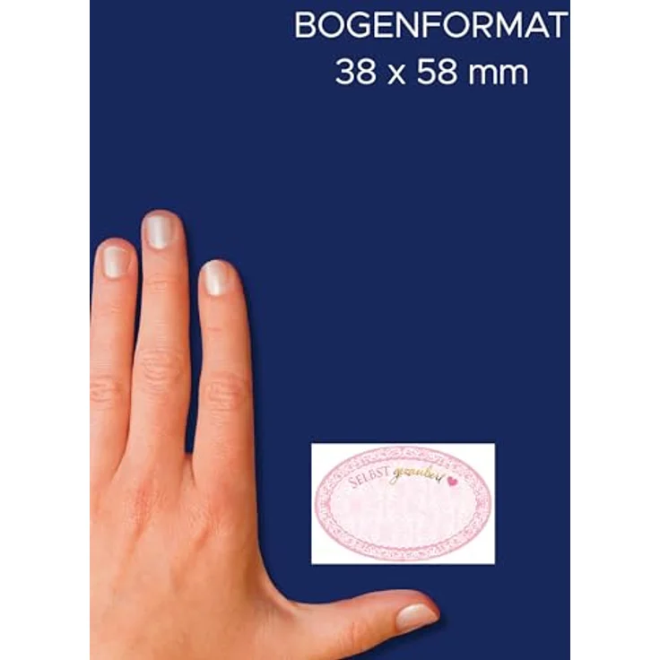 AVERY Zweckform 56861, Selbstklebende Marmeladen Etiketten in Pastell mit Goldprägung, 50 Stück (58x38mm), ablösbar und beschriftbar – Bild 3