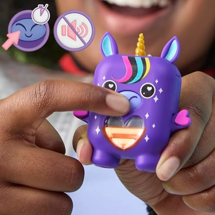 Nano-Mals Stardream, elektronisches Einhorn Fidget-Tierchen mit farbwechselnder Herzanzeige und ansteckbarem Outfit, Taschenformat – Bild 6